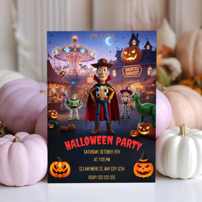 Editable Toy Story Halloween Invitation - CreativeRino