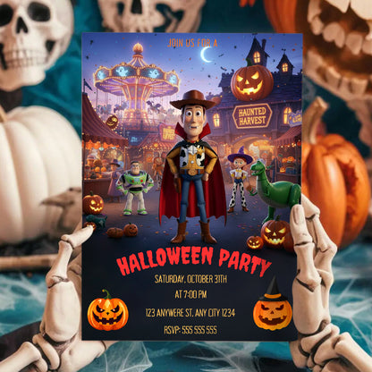 Editable Toy Story Halloween Invitation - CreativeRino