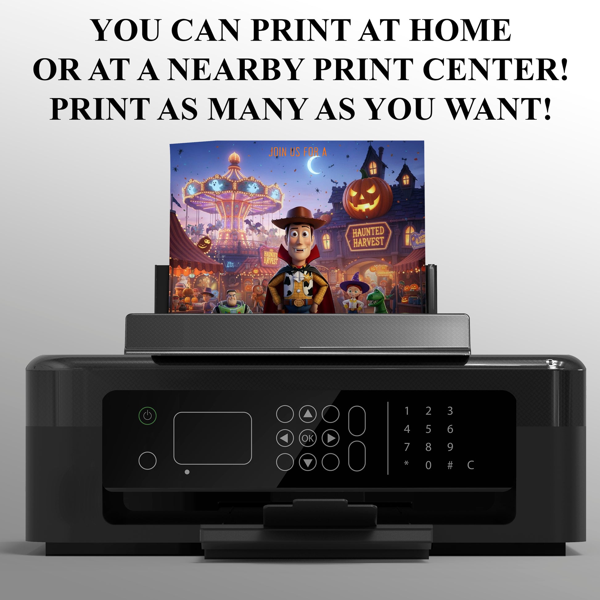 Editable Toy Story Halloween Invitation - CreativeRino