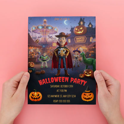 Editable Toy Story Halloween Invitation - CreativeRino