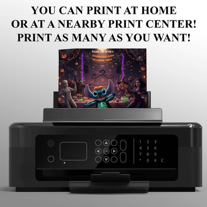 Editable Stitch Halloween Invitation - CreativeRino