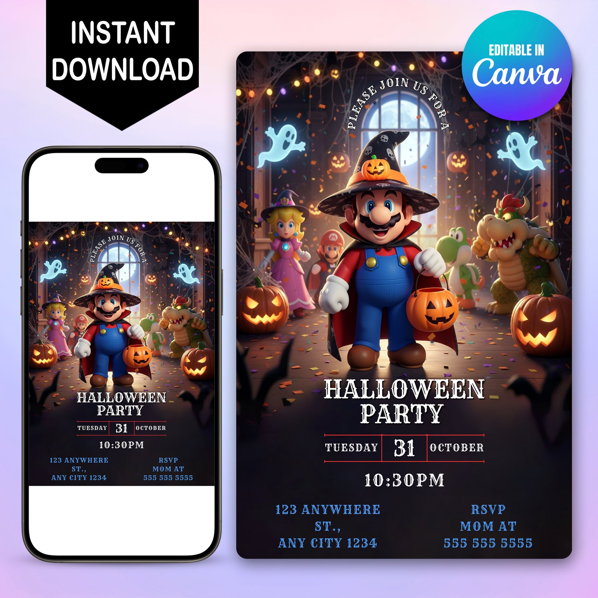 Super Mario Halloween Party Invitation - CreativeRino