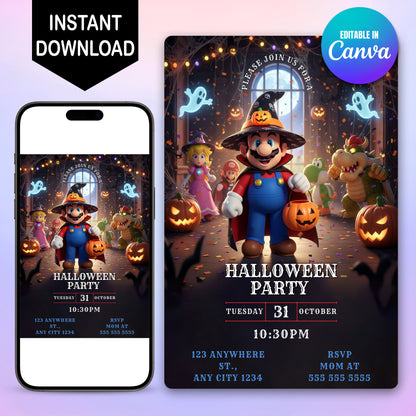 Super Mario Halloween Party Invitation - CreativeRino
