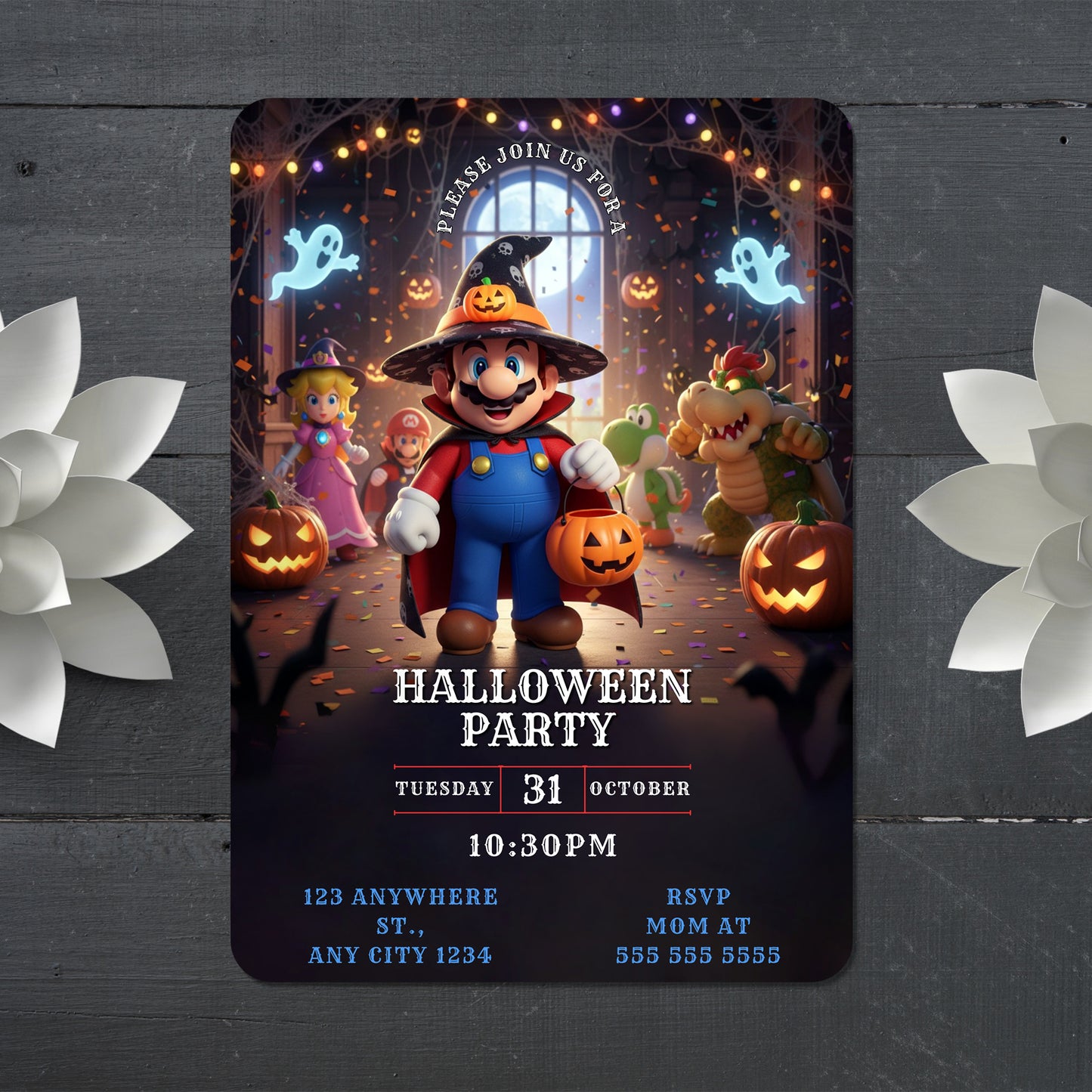 Super Mario Halloween Party Invitation - CreativeRino