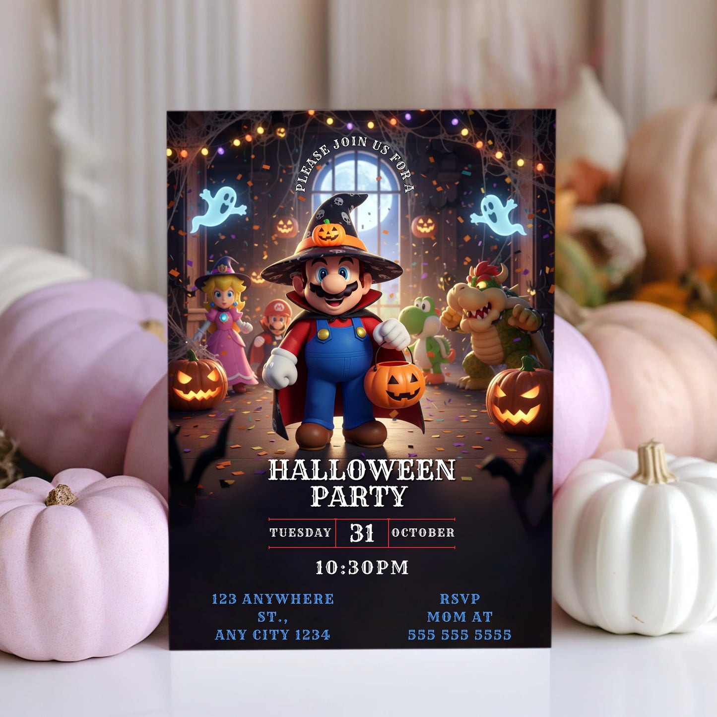 Super Mario Halloween Party Invitation - CreativeRino
