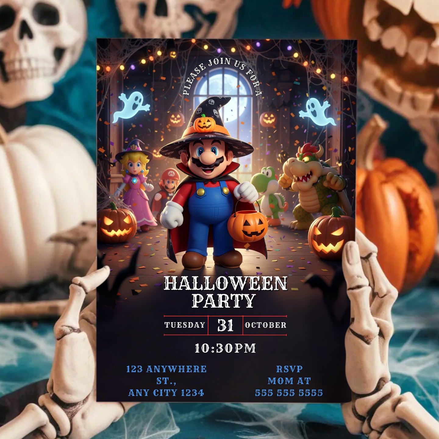 Super Mario Halloween Party Invitation - CreativeRino