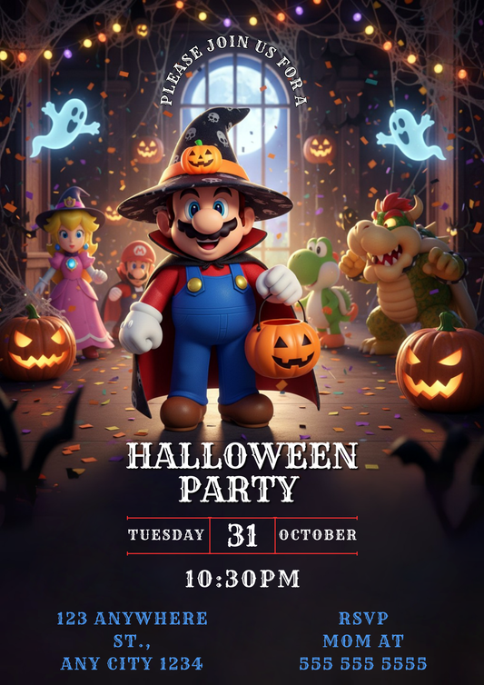 Super Mario Halloween Party Invitation - CreativeRino