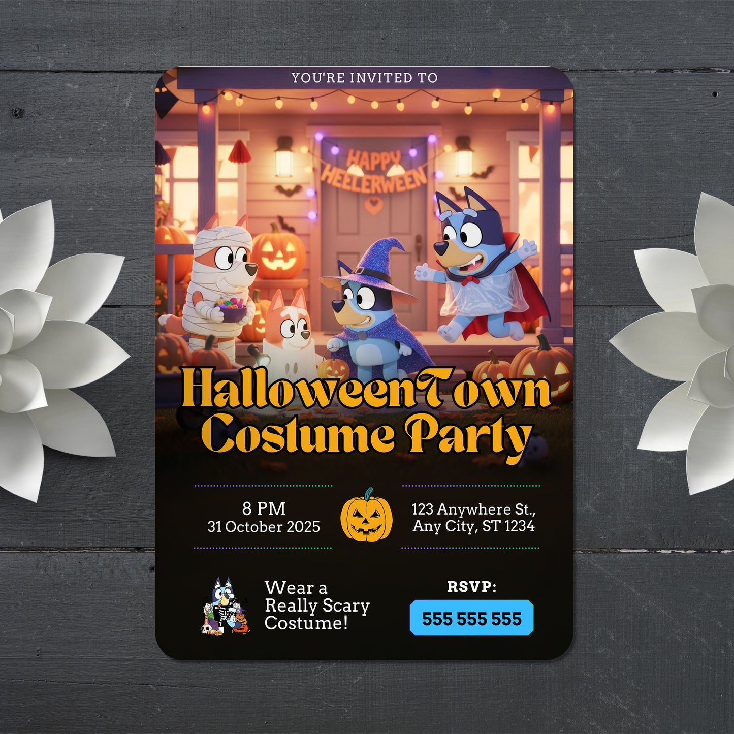 Bluey and Bingo Halloween Invitation - CreativeRino
