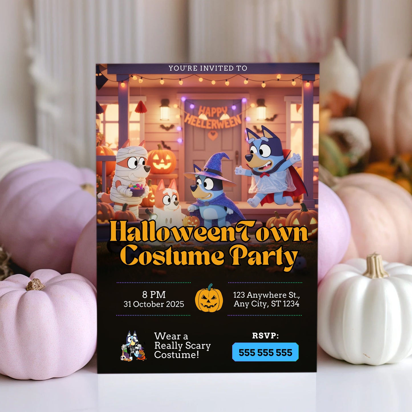 Bluey and Bingo Halloween Invitation - CreativeRino
