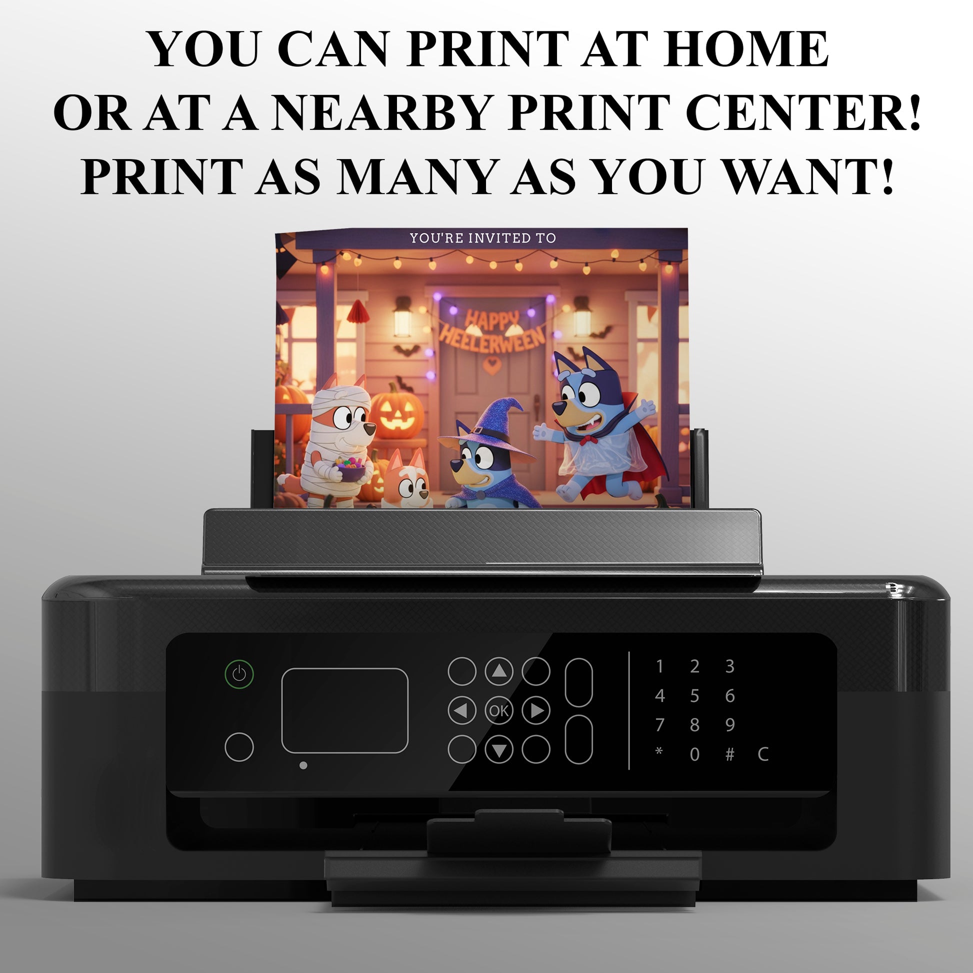 Bluey and Bingo Halloween Invitation - CreativeRino