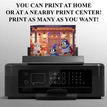 Bluey and Bingo Halloween Invitation - CreativeRino