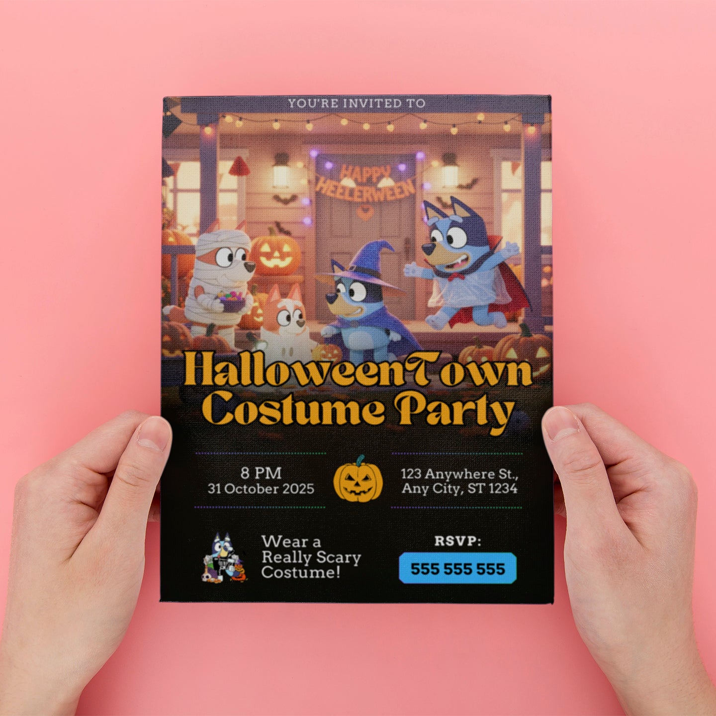Bluey and Bingo Halloween Invitation - CreativeRino