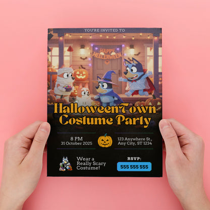 Bluey and Bingo Halloween Invitation - CreativeRino