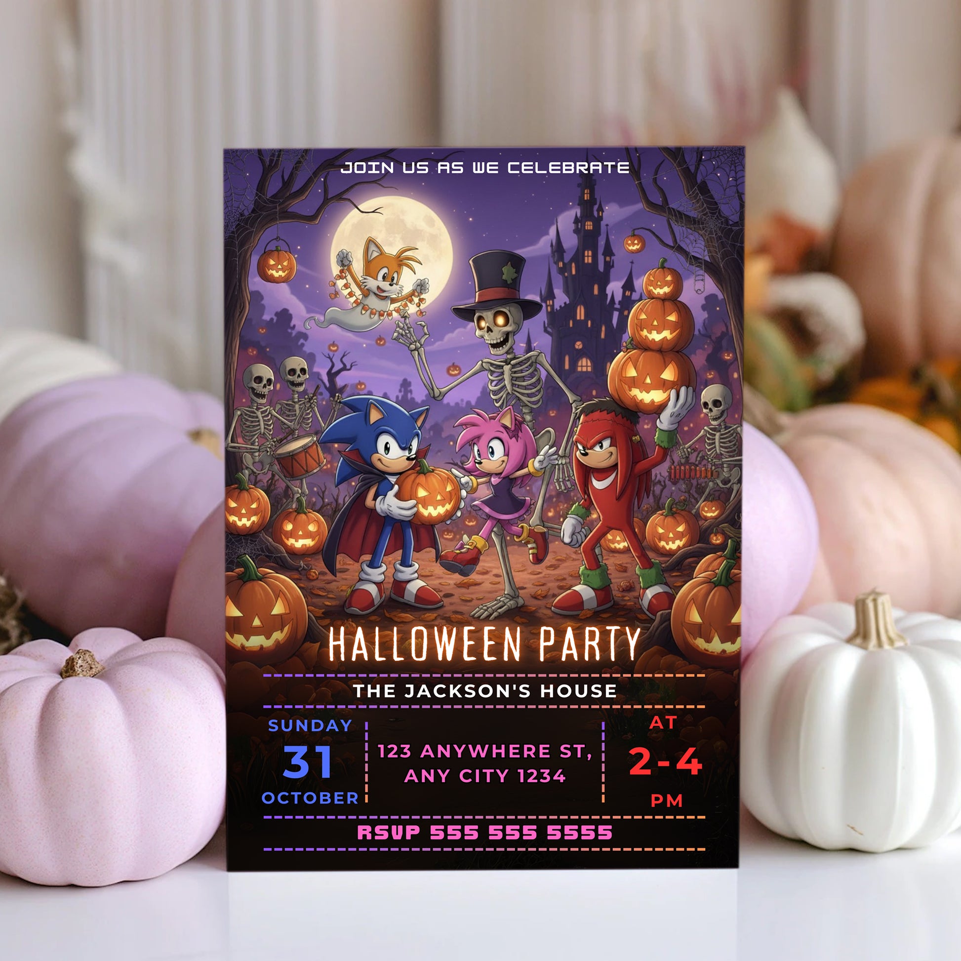 Sonic the Hedgehog Halloween Party Invite - CreativeRino