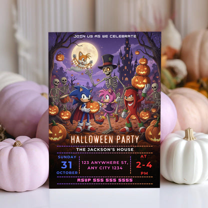 Sonic the Hedgehog Halloween Party Invite - CreativeRino