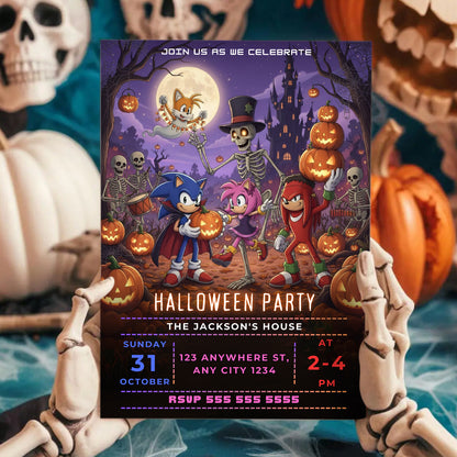 Sonic the Hedgehog Halloween Party Invite - CreativeRino