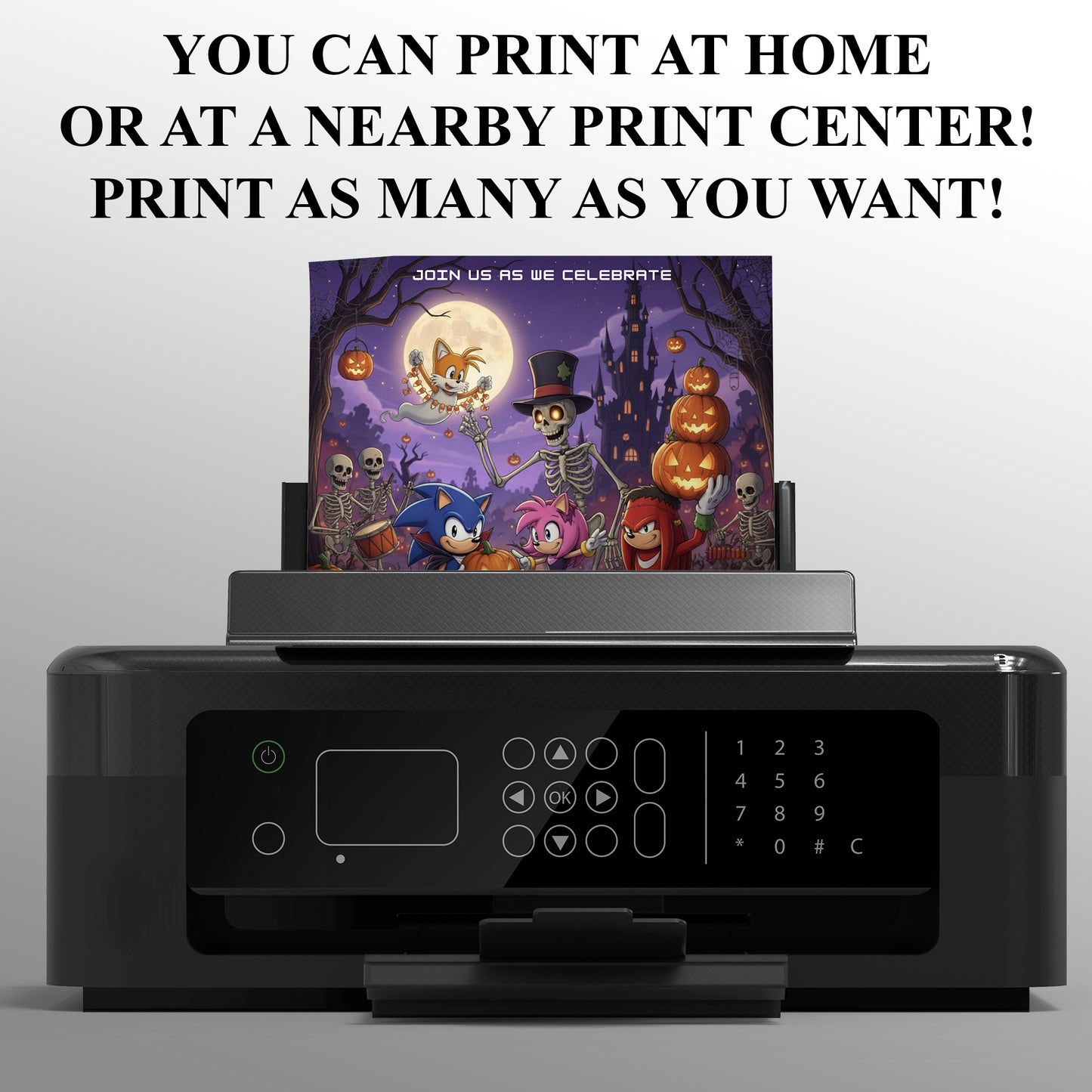 Sonic the Hedgehog Halloween Party Invite - CreativeRino