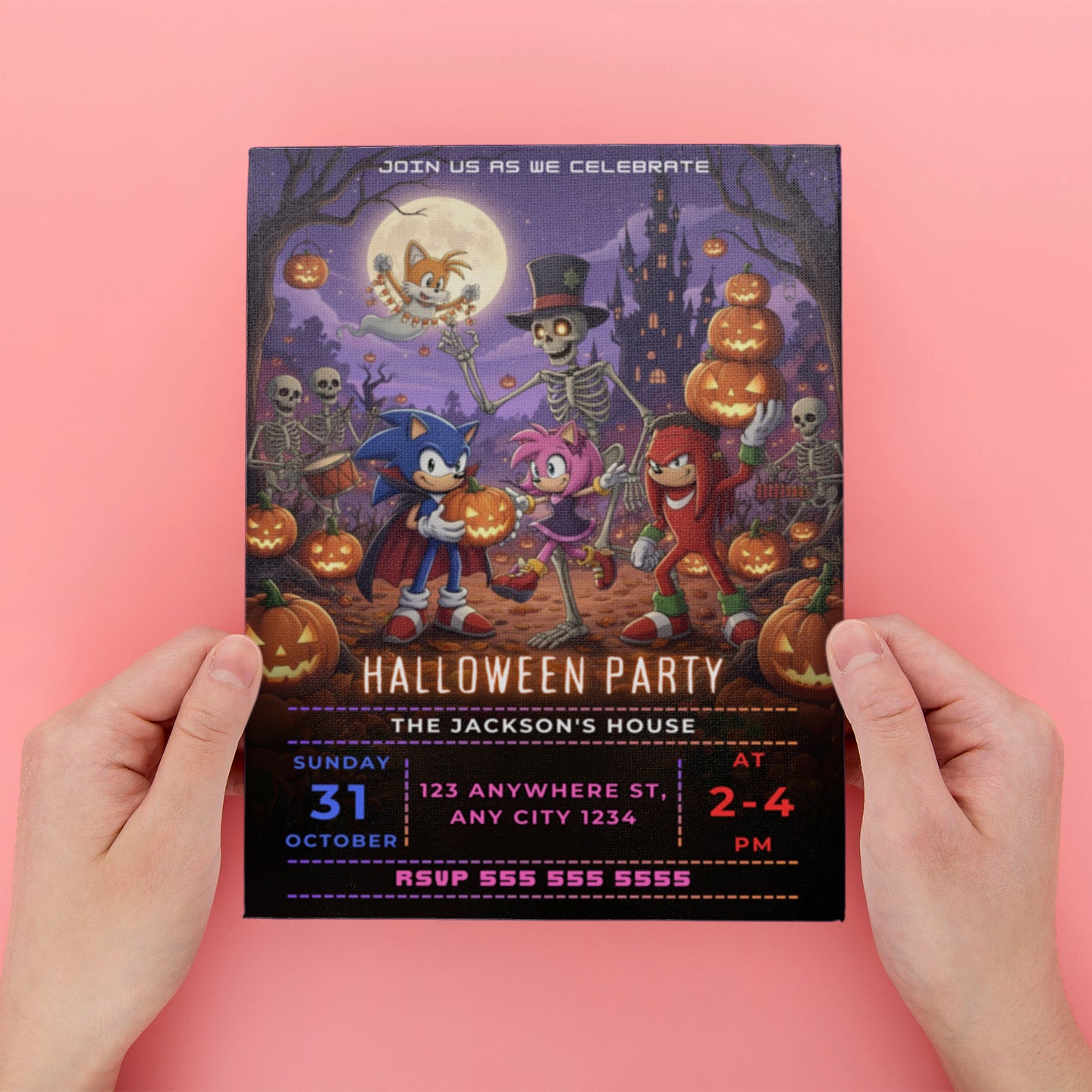 Sonic the Hedgehog Halloween Party Invite - CreativeRino