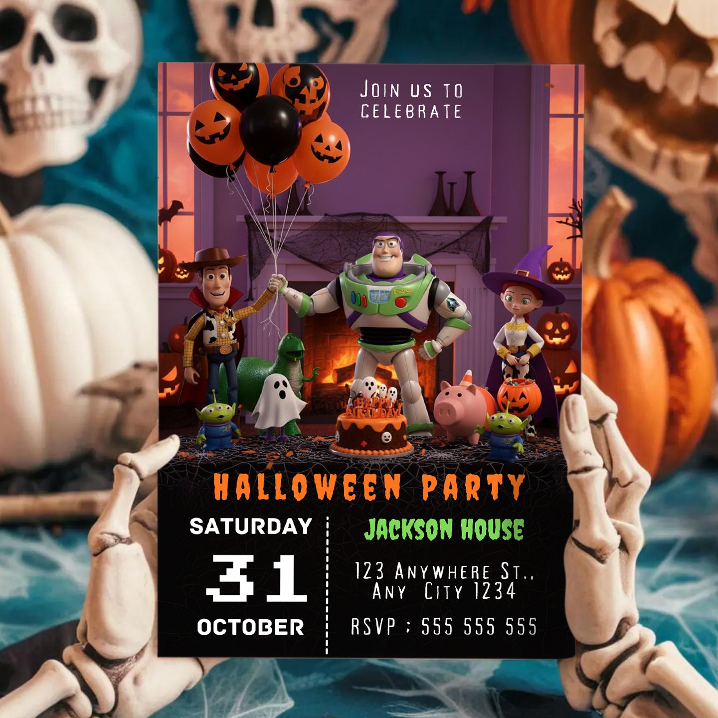 Toy Story Halloween Party Invitation - CreativeRino