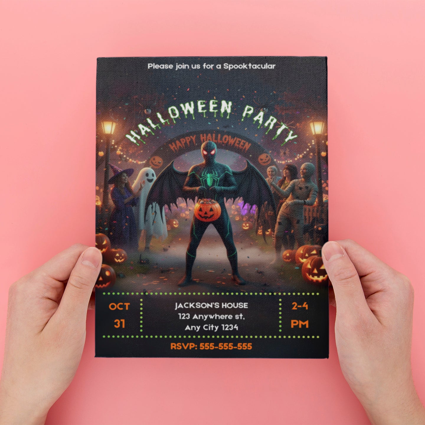 Spooky Spidey Halloween Party Invite - CreativeRino