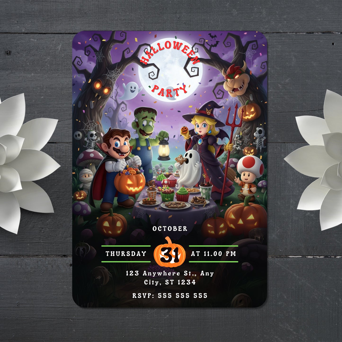 Super Mario Halloween Party Invitation - CreativeRino