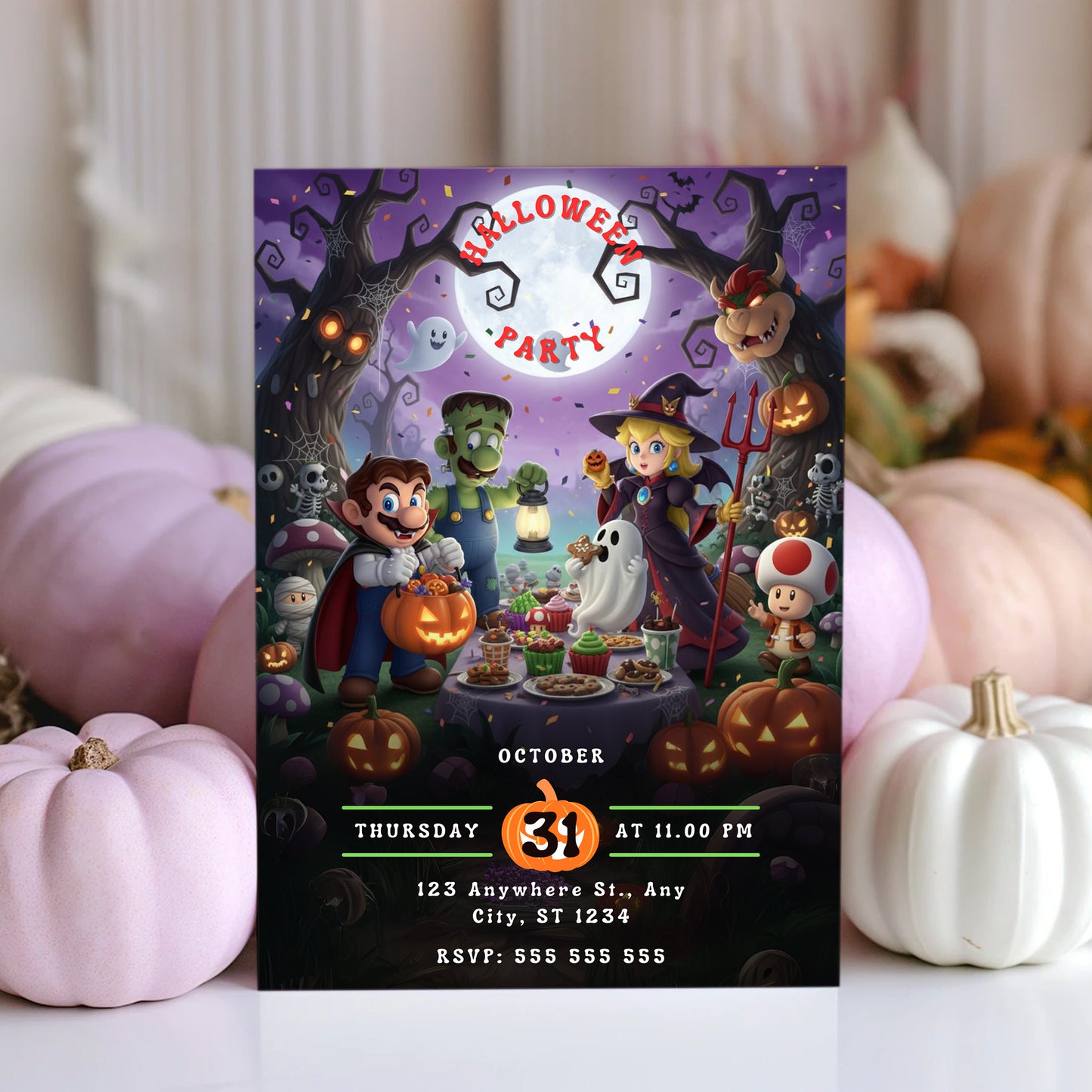 Super Mario Halloween Party Invitation - CreativeRino