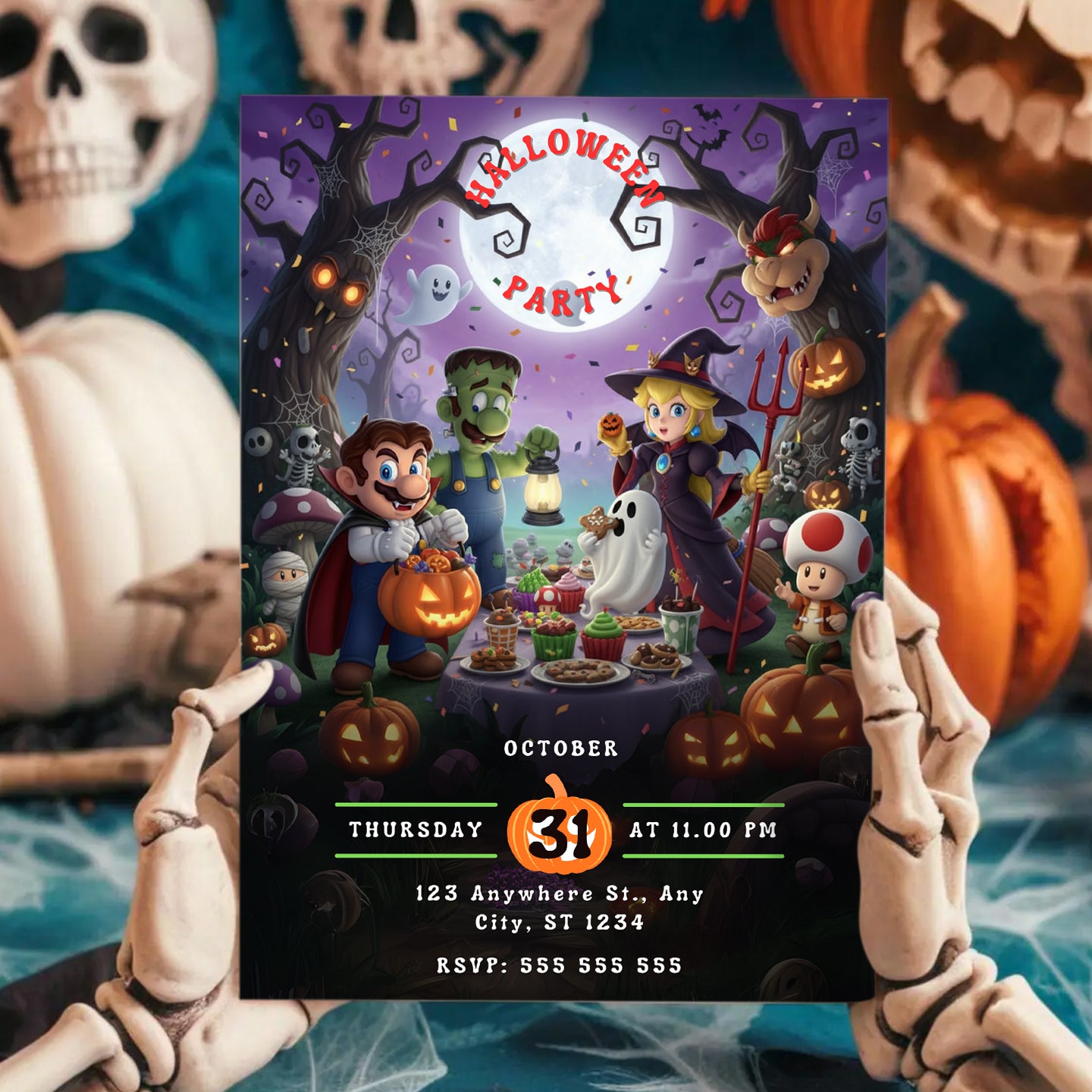 Super Mario Halloween Party Invitation - CreativeRino