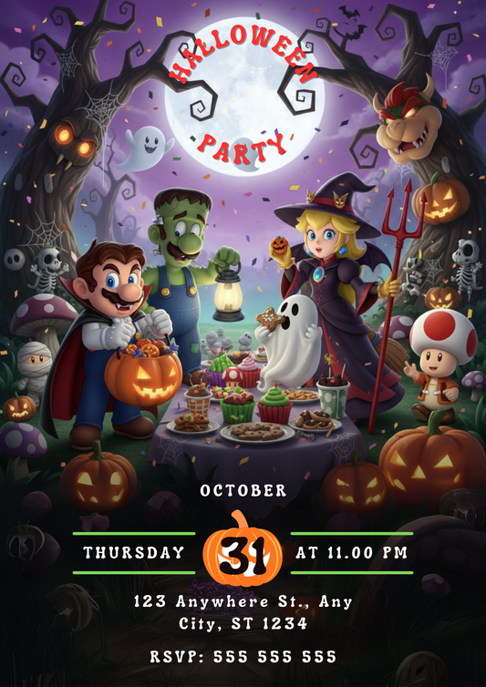 Super Mario Halloween Party Invitation - CreativeRino