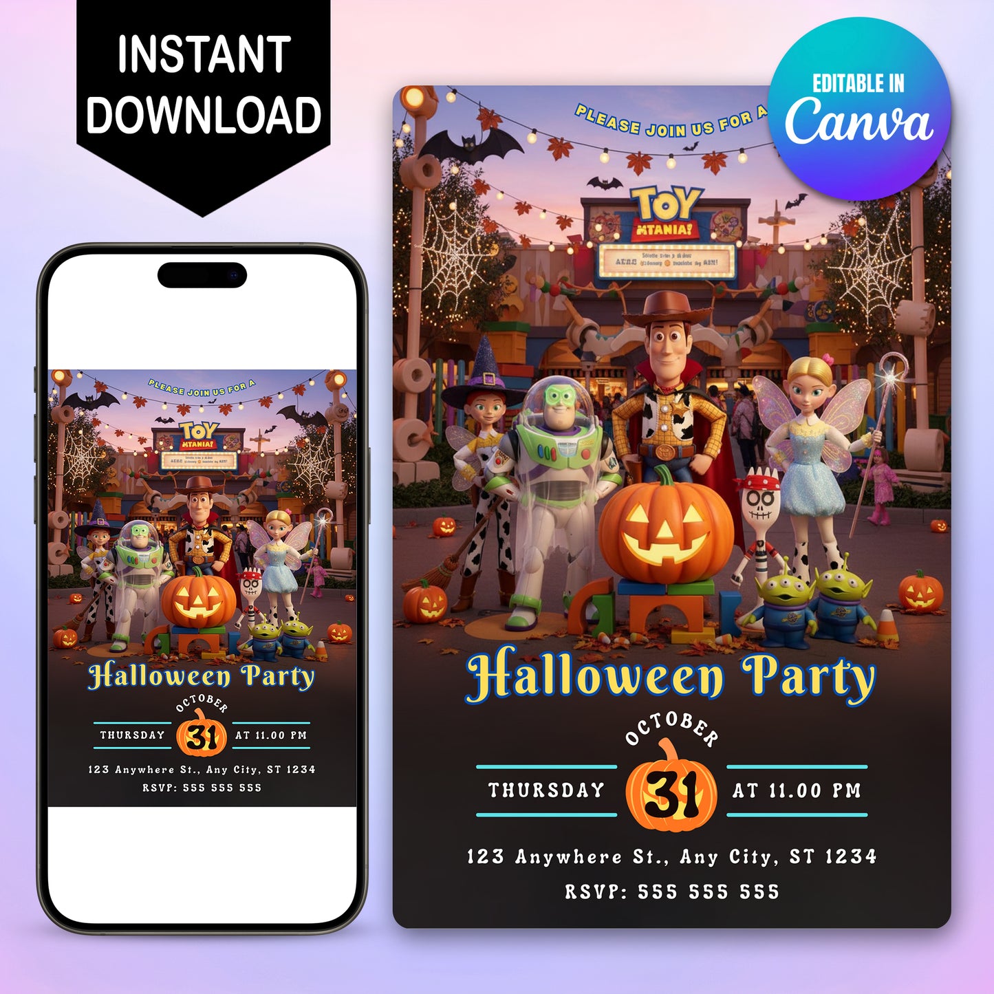 Toy Story Halloween Party Invitation - CreativeRino