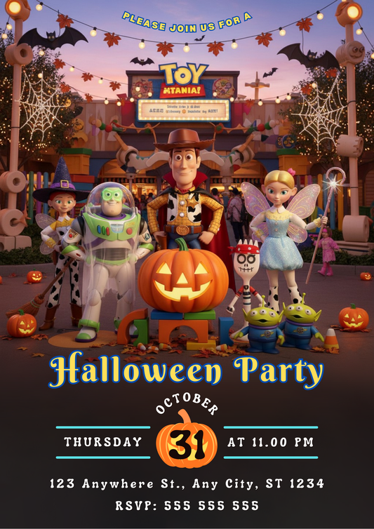 Toy Story Halloween Party Invitation - CreativeRino