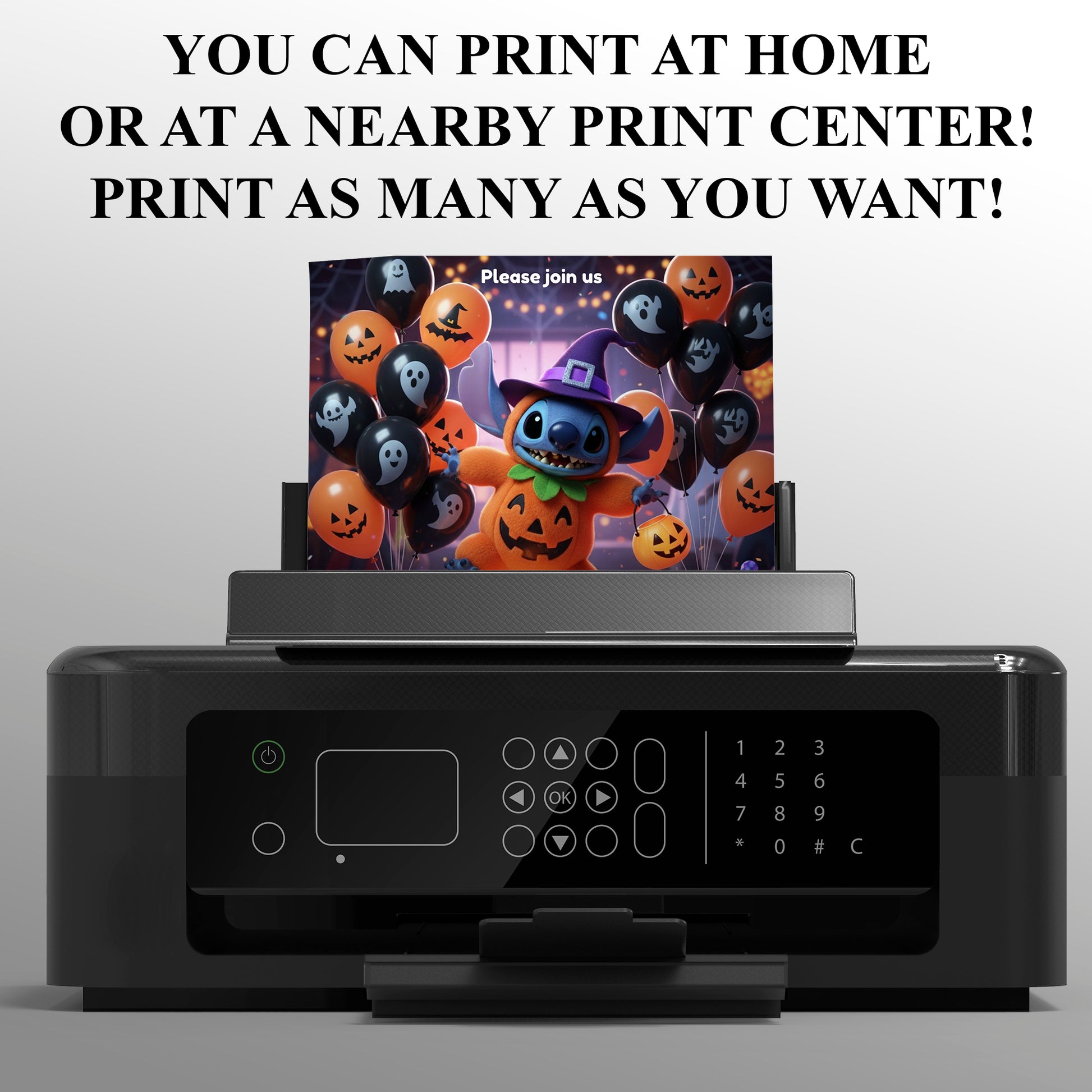 Lilo & Stitch Halloween Birthday Invitation - CreativeRino