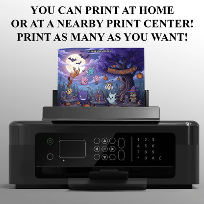 Editable Pokemon and Friends Halloween Party Invitation - CreativeRino