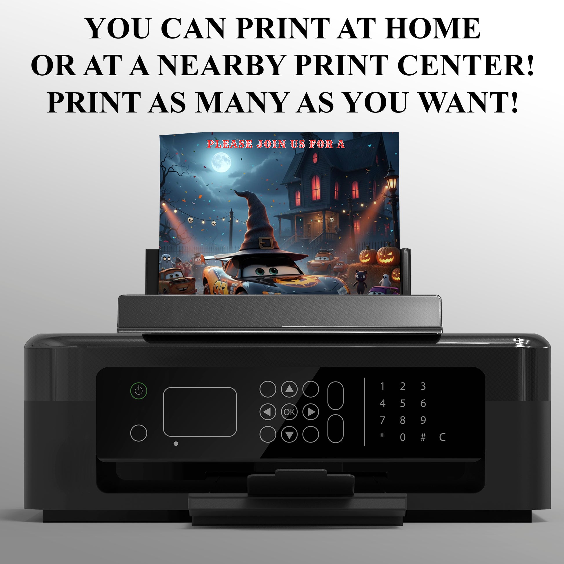 Lightning McQueen Halloween Invitation - CreativeRino