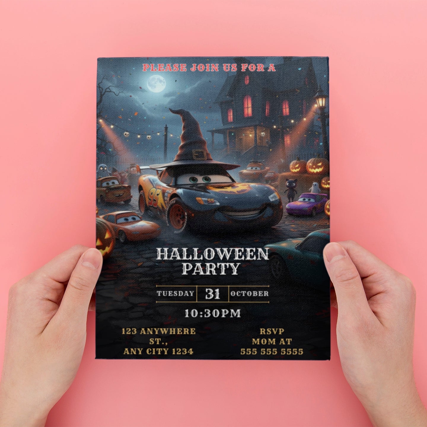Lightning McQueen Halloween Invitation - CreativeRino