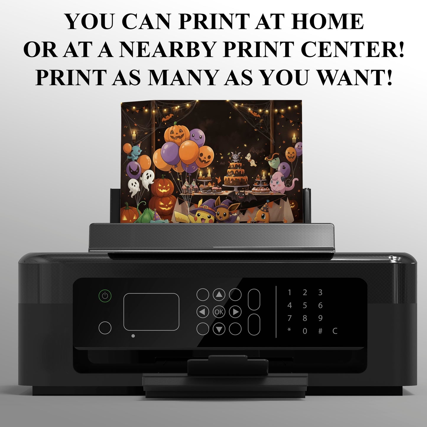 Pokemon Halloween Birthday Party Invitation - CreativeRino