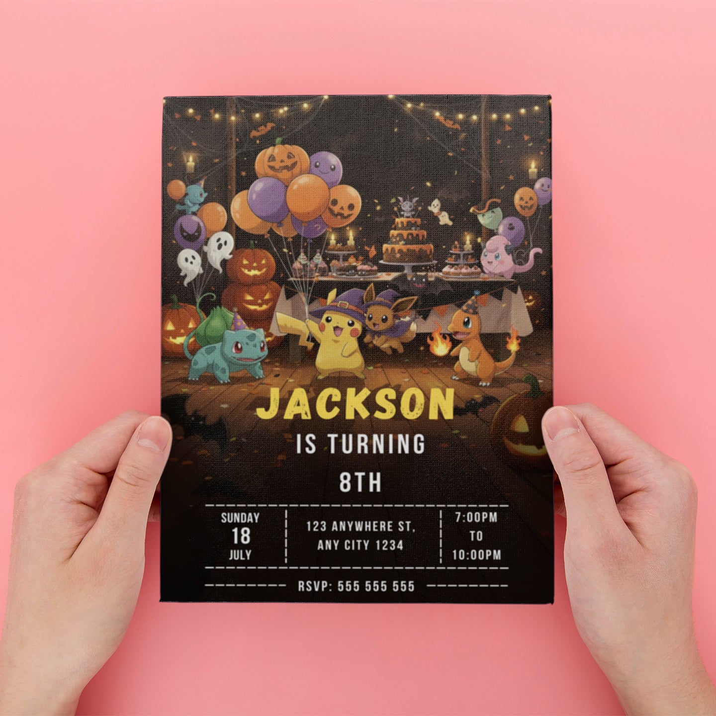 Pokemon Halloween Birthday Party Invitation - CreativeRino