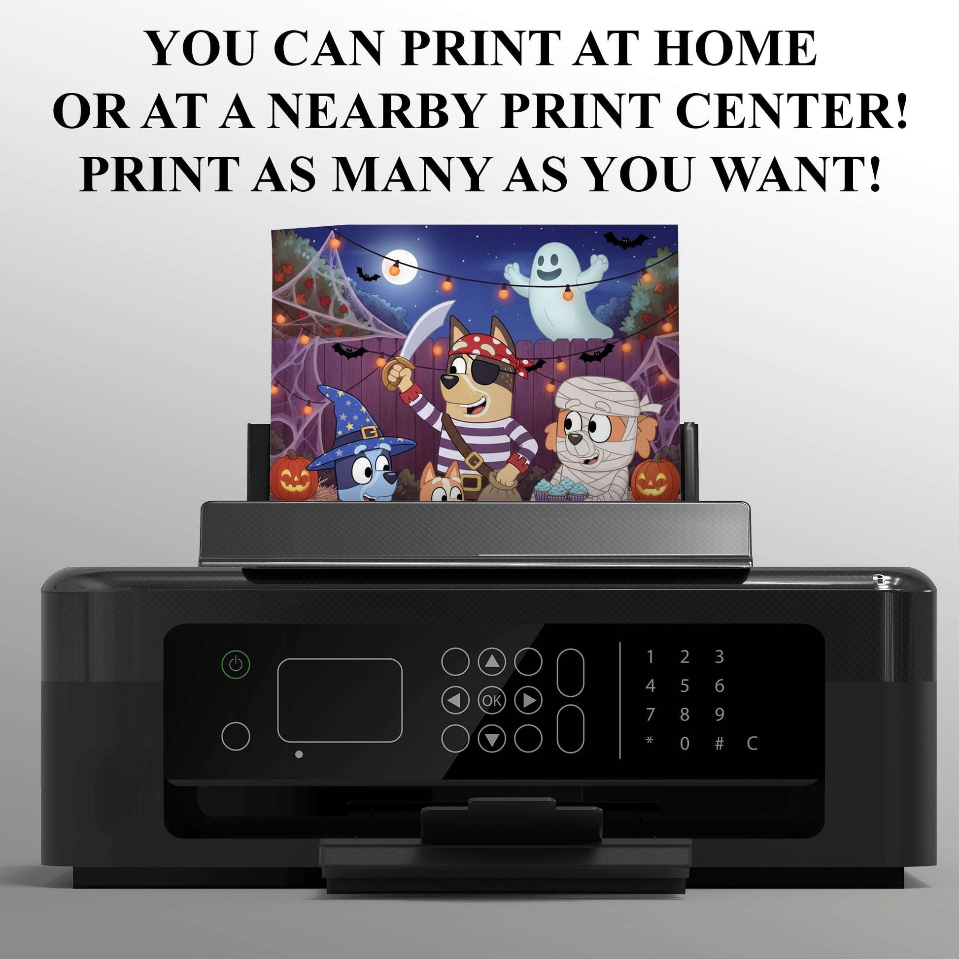 Bluey and Bingo Family Halloween Party Invitation - CreativeRino