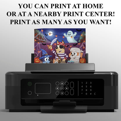 Bluey and Bingo Family Halloween Party Invitation - CreativeRino