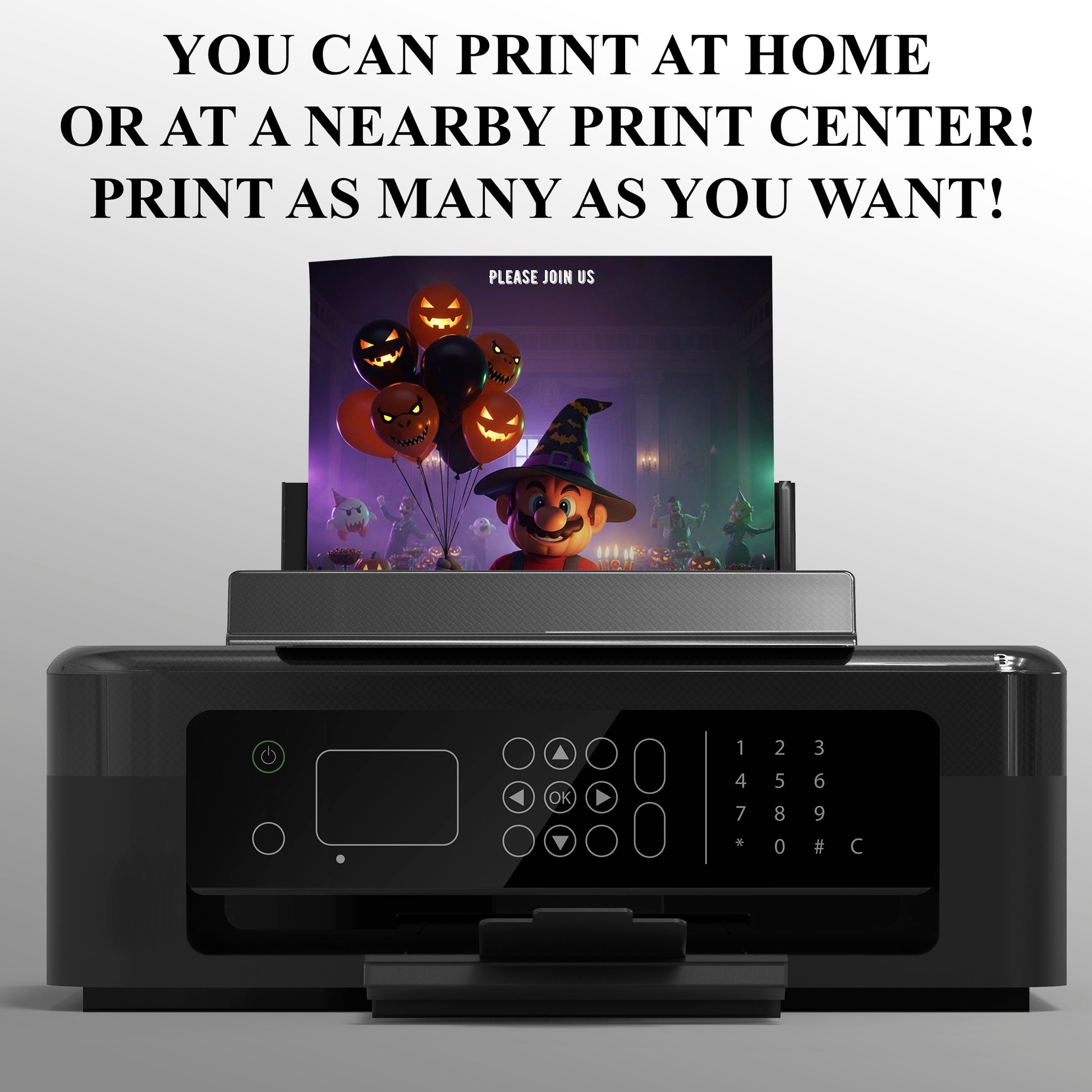 Super Mario Halloween Birthday Invitation - CreativeRino