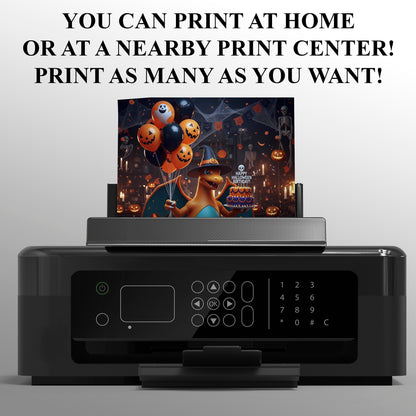 Charizard Halloween Birthday Invitation - CreativeRino