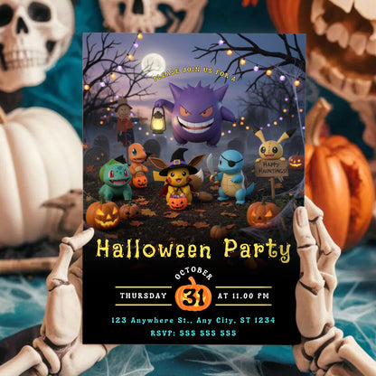 Pokemon Halloween Party Invitation - CreativeRino