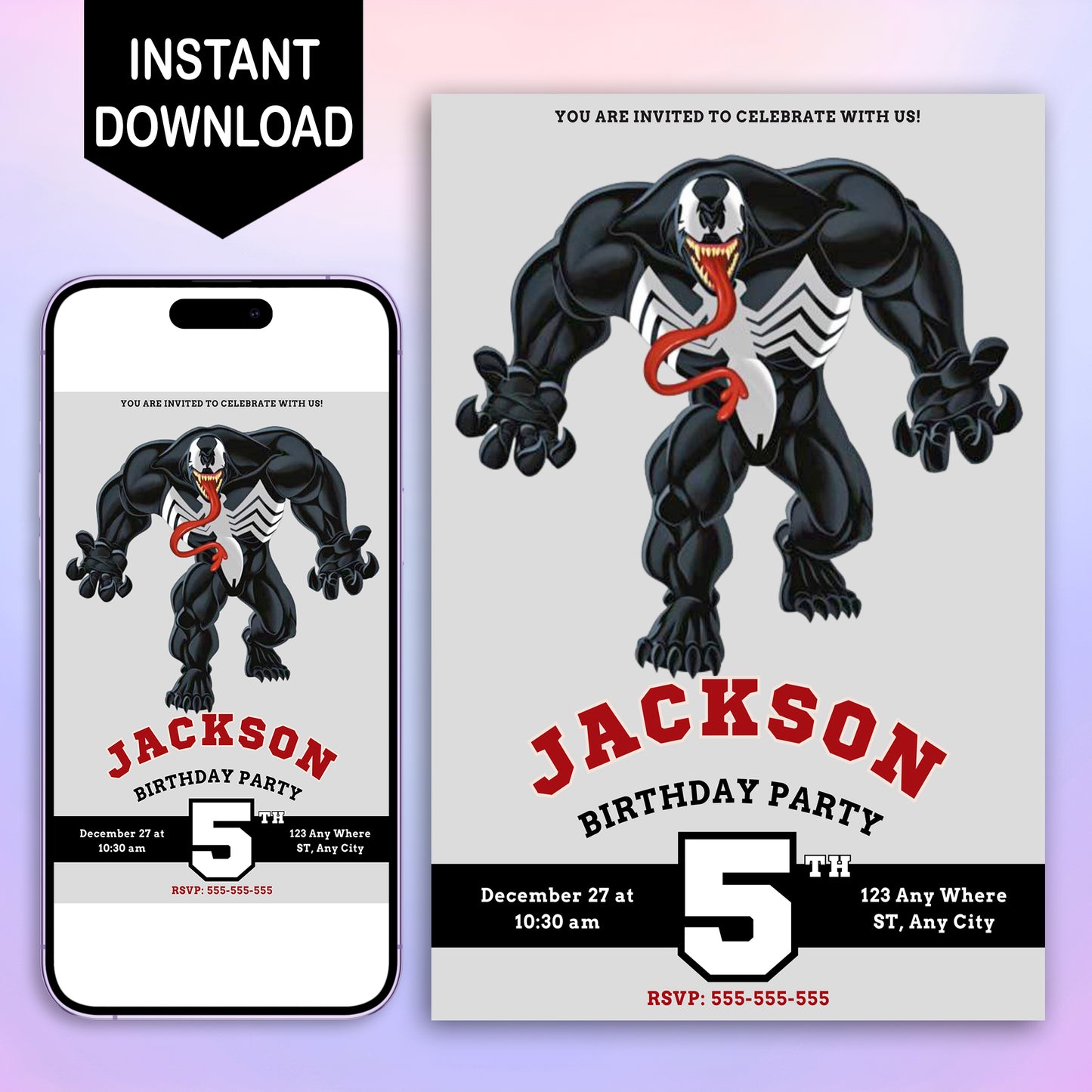 Venom The Last Dance Birthday Invitation Template - CreativeRino