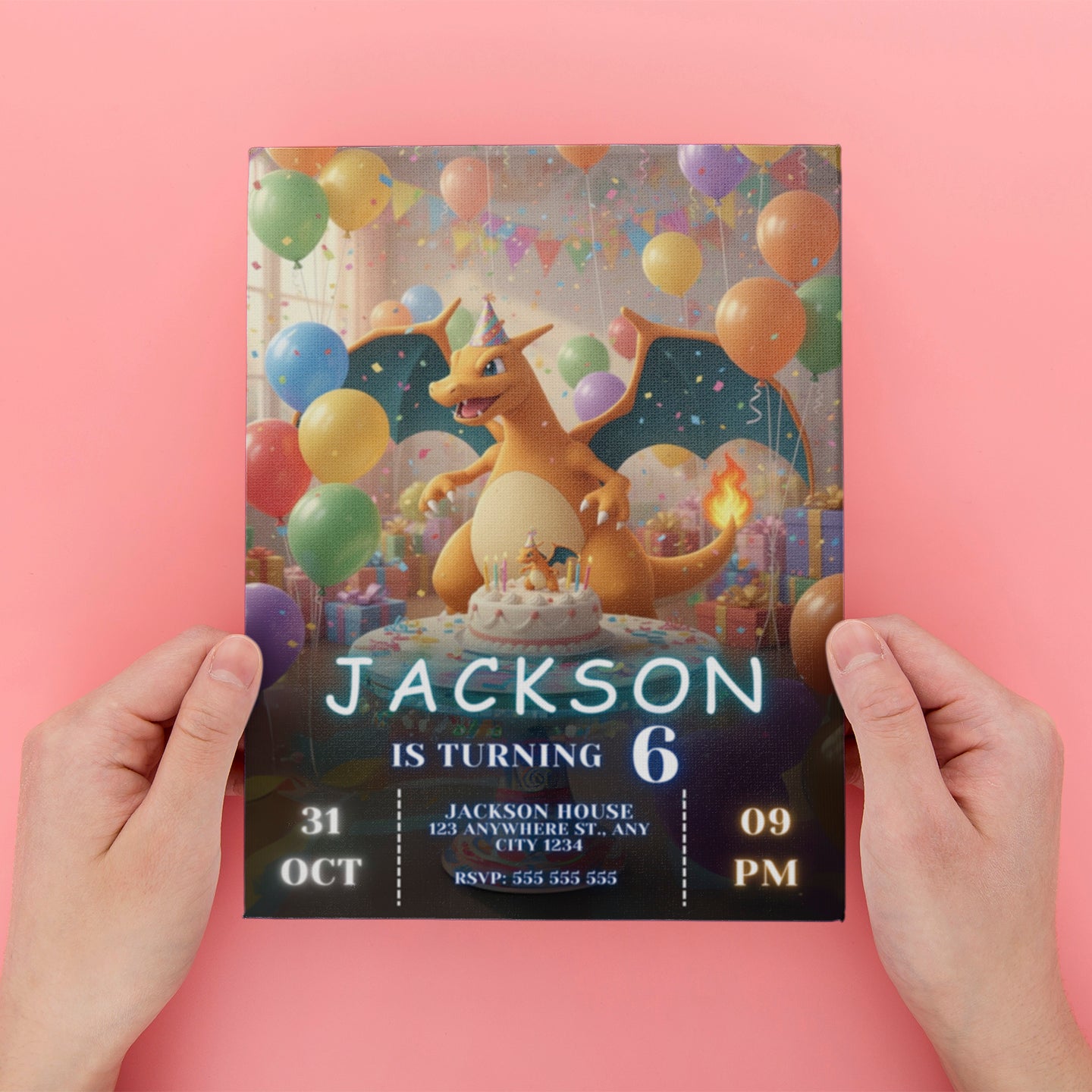 Charizard Birthday Invitation - CreativeRino