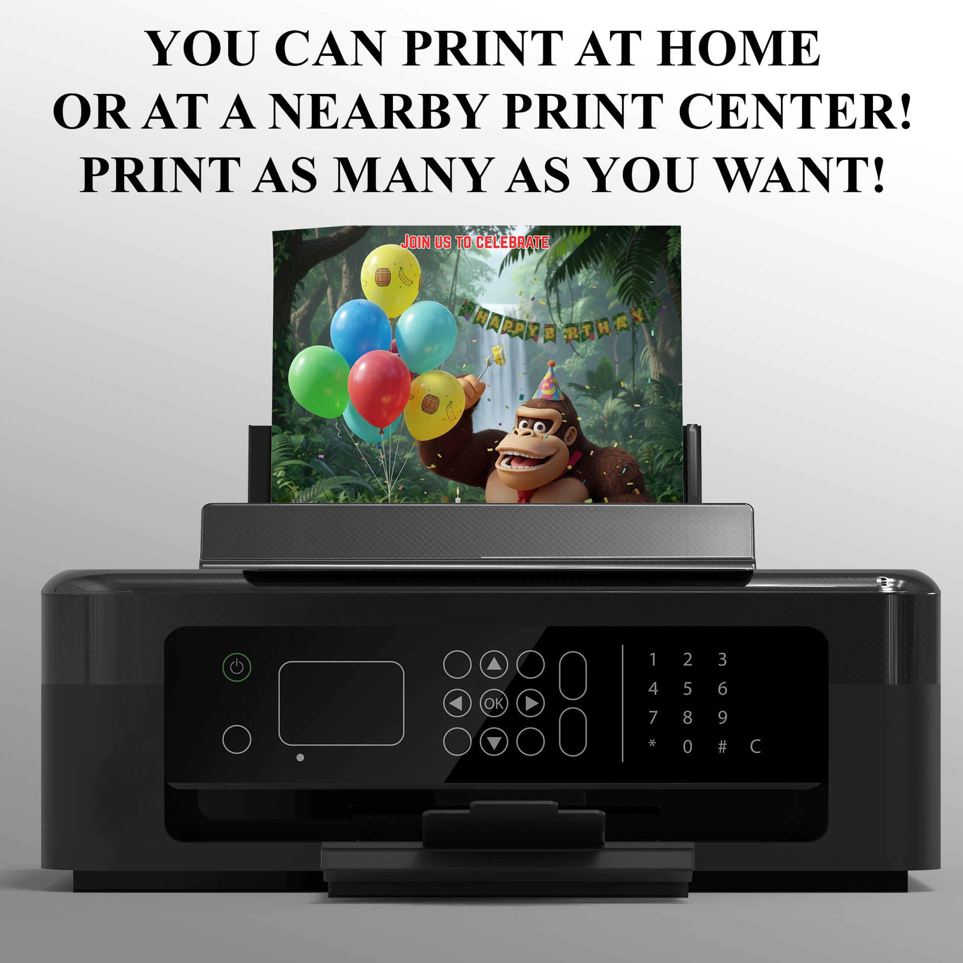 Donkey Kong Birthday Invitation - CreativeRino