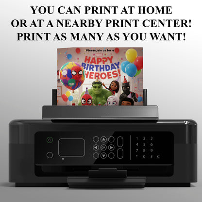 Spidey and Friends Birthday Invitation - CreativeRino