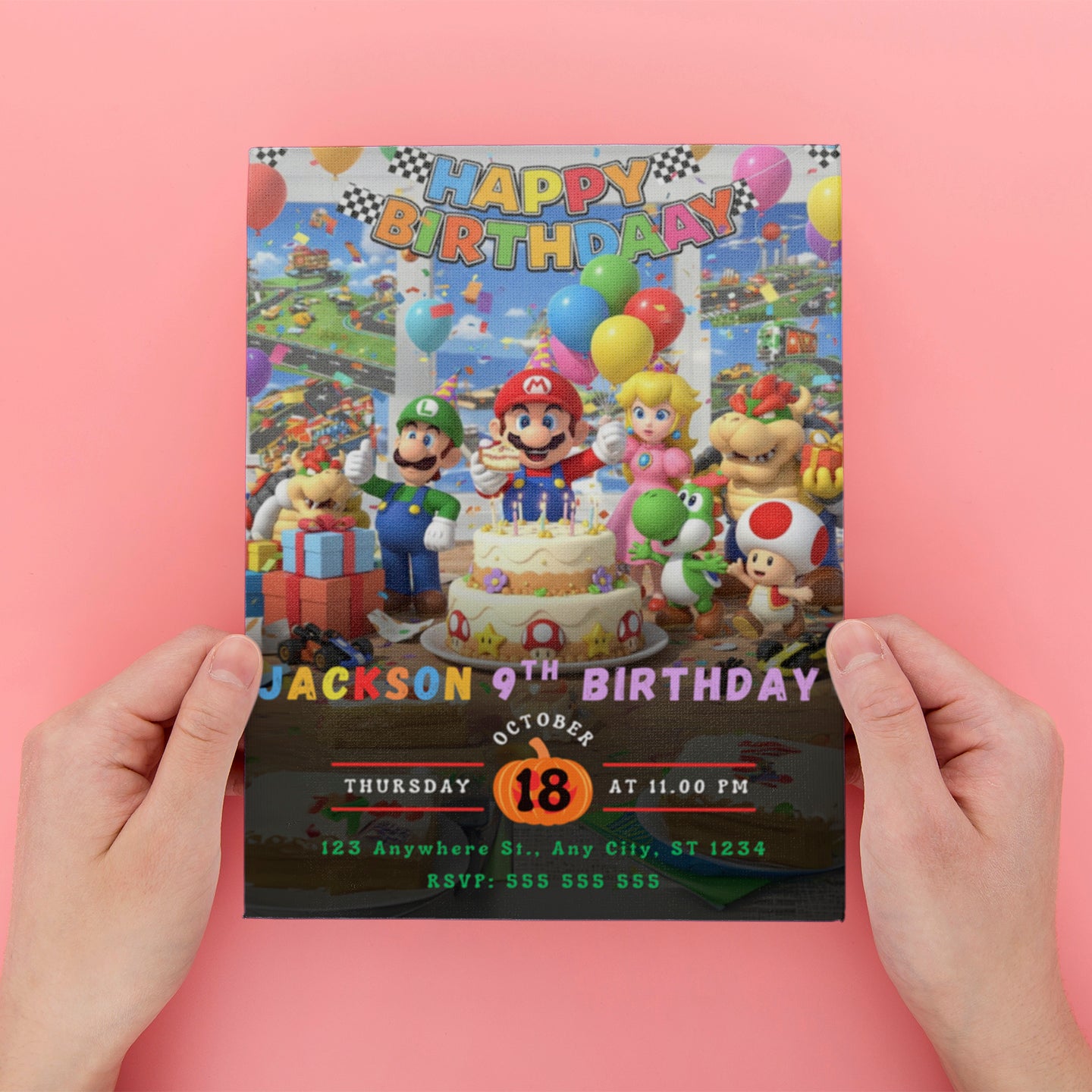 Digital Super Mario Birthday Invitation - CreativeRino