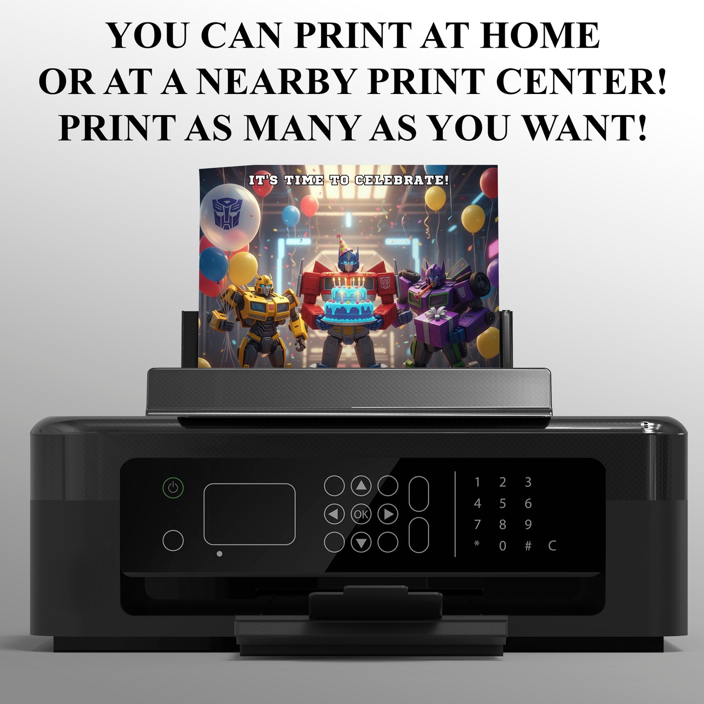 Transformers Birthday Invitation - CreativeRino