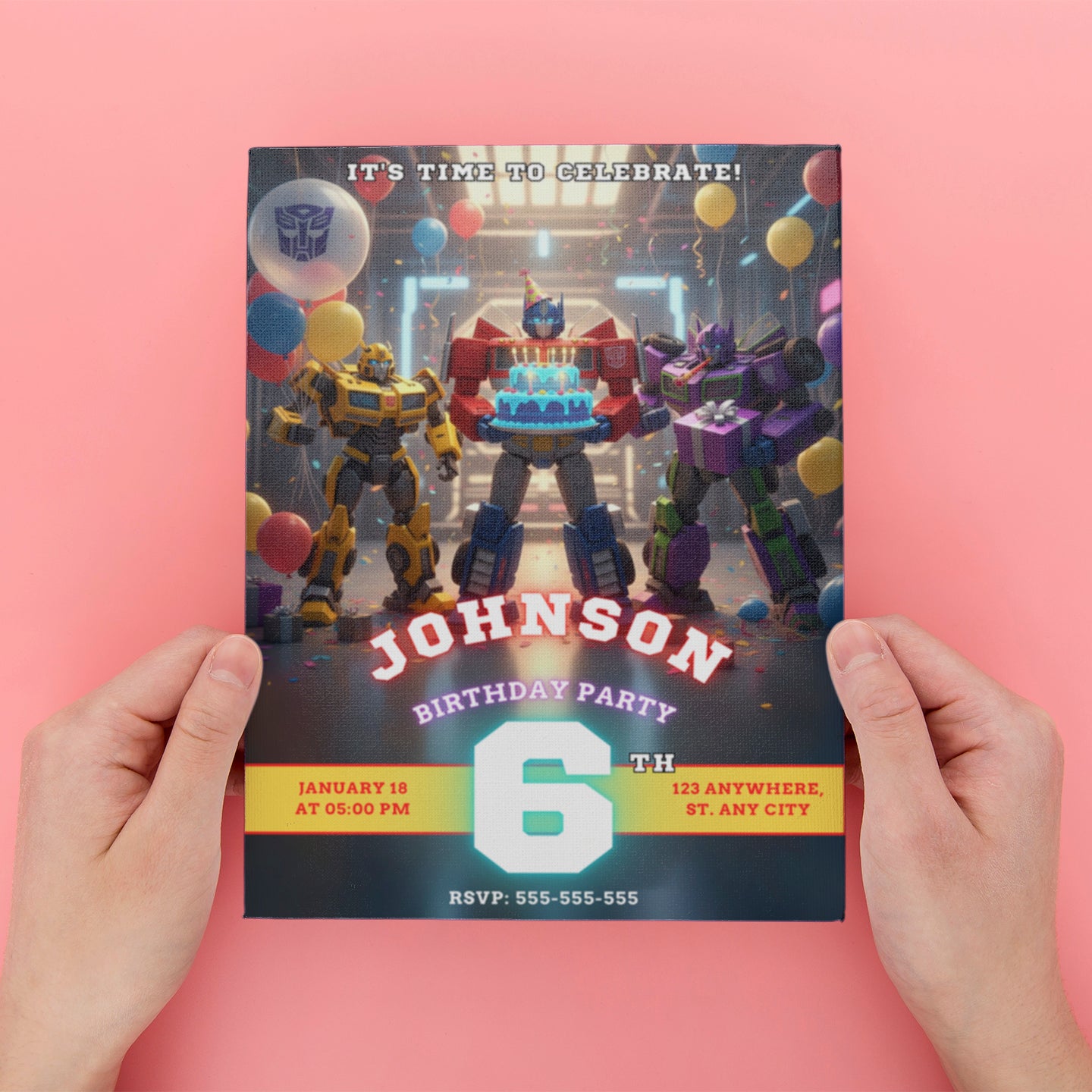 Transformers Birthday Invitation - CreativeRino