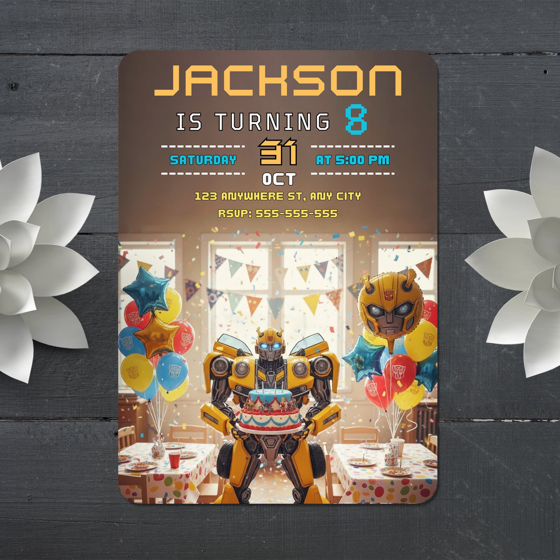 Bumblebee Party Invite Editable Canva Template - CreativeRino