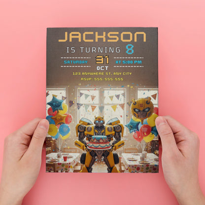Bumblebee Party Invite Editable Canva Template - CreativeRino